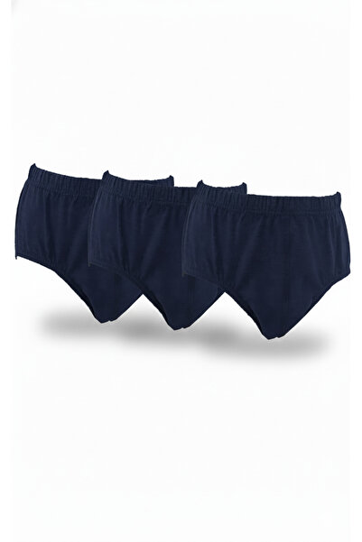 OBJE Boy's Navy Blue 3-Piece Set Striped Rib Knit Slip