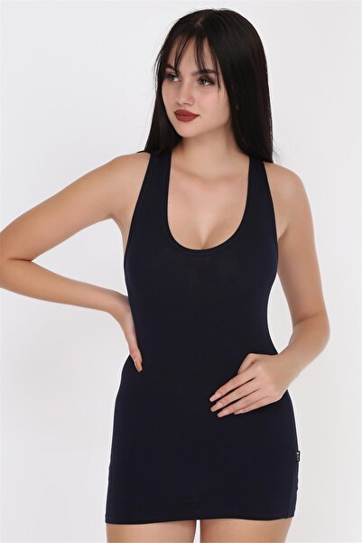 OBJE Women's Navy Blue Sports Tank Top