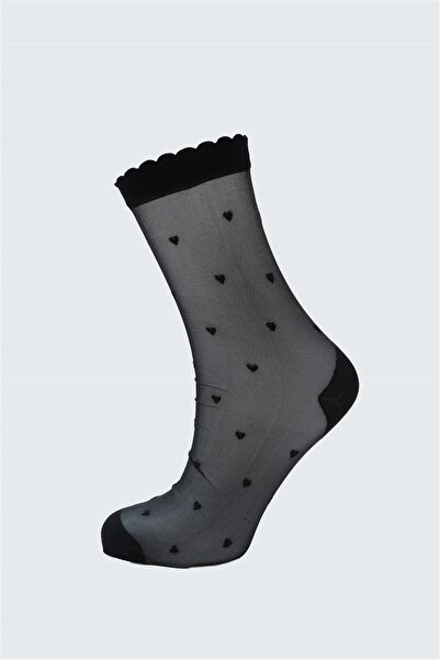 OBJE Women's Black Heart Socks