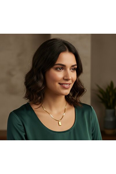 Yegane Külçe Altın Tasarımlı Kolye – Şık, Minimal ve Günlük Kullanım İtalyan ...