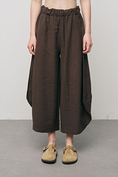 Orfeo Negro Γυναικείο μοντέρνο παντελόνι σαλβάρι μονόχρωμο με ελαστική μέση