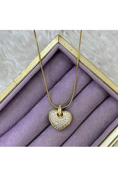 Yegane قلادة حجرية على شكل قلب - قلادة نسائية أنيقة وراقية، هدية للمناسبات ال...