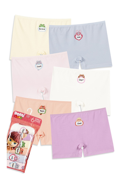 kinderos Boxeri pentru fete din bumbac imprimat, pachet de 6 - 26M 89500