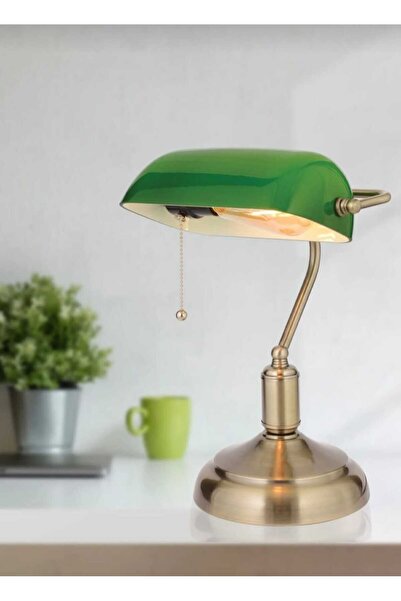 Delf Yapı Banker Orjinal Eskitme Kaplamalı Salon Modern Tasarım Masa Lambası