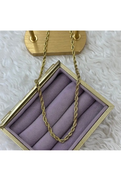 Yegane Gold Color Rope Chain Necklace – Stylish Thick Twisted Chain, Necklace...