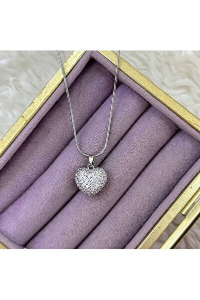 Yegane قلادة حجرية على شكل قلب - قلادة نسائية أنيقة وراقية، هدية للمناسبات ال...