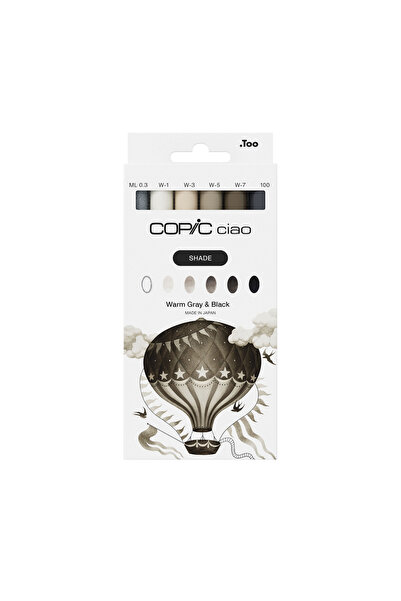 Copic CIAO SHADE SET WARM GRAY & BLACK 6 LI