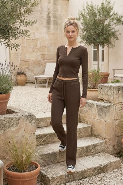 EYYE Camisole Pants Zipper Blouse Women's Bottom Top Set