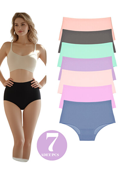 ROSEPERİ Chiloți de damă 7 bucăți colorați cu talie înaltă Chiloți de damă ex...