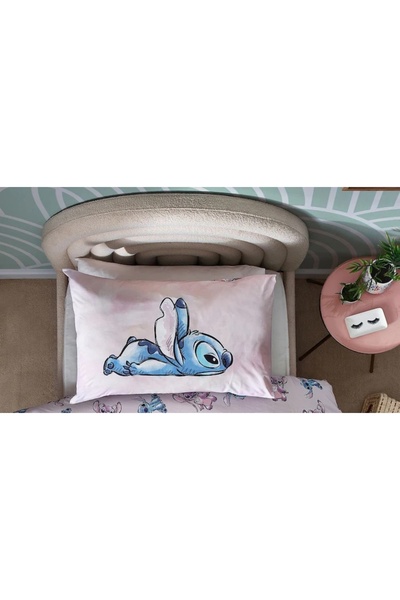 Taç Zorluteks Lisanslı Lilo & Stitch Desenli % 100 Pamuk Kumaş 1 Adet Yastık ...