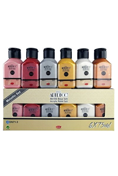 Artdeco AS3 AKRİLİK BOYA 6X75 SET METALİK RENKLER