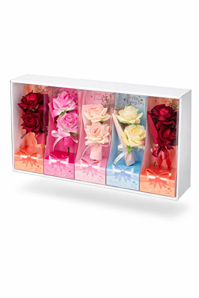 OEM Σετ 5 τεχνητών λουλουδιών με συσκευασία δώρου, κάθε ένα 24,5 x 9,5 cm