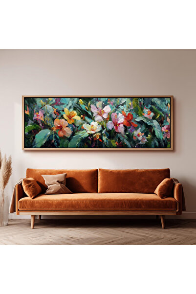 Tuba Decor Tek Parça Gerçek Ahşap Yatay Panorama Çerçeveli Tablo renkli tablo...