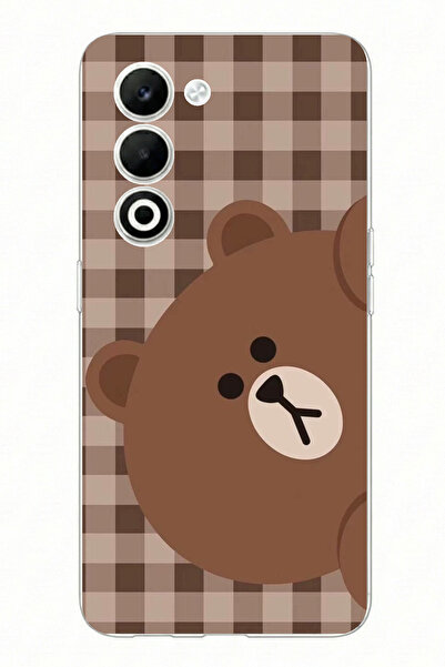 TechTree حافظة سيليكون مطبوعة بتصميم جانبي على شكل دب بني متوافق مع OPPO A5 4G