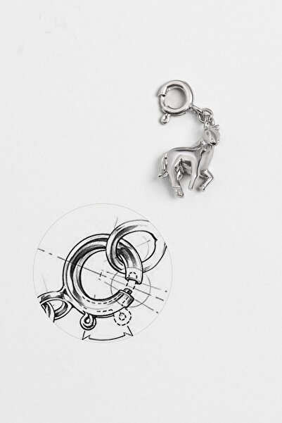 So CHIC... Uğurlu At 18 Ayar Beyaz Altın Kaplama Gümüş Charm