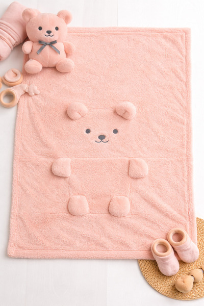 moukou بطانية ويلسوفت للأطفال - تصميم يتحول إلى دمية دب عند الإغلاق