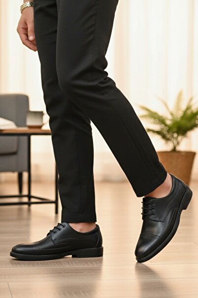 enoch Genuine Leather Black Orthopedic Lace-Up Classic Men's Shoes