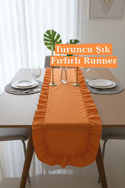 KAMİZ Fırfırlı Turuncu Runner 40x110