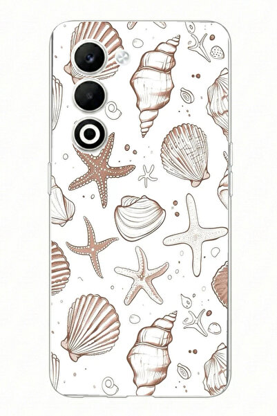 TechTree حافظة سيليكون متوافقة مع OPPO A5 4G مطبوعة بنجمة البحر البنية وطبعة ...