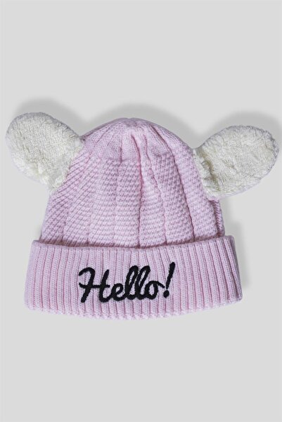 OBJE Printed Light Pink Beanie