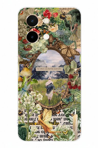 TechTree Vivo Y28 Compatible Green Nature Printed Silicone Case