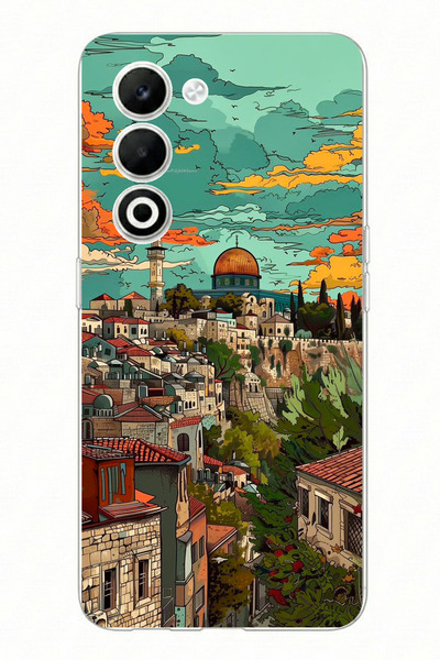 TechTree حافظة سيليكون مطبوعة متوافقة مع OPPO A5 4G مع شعار فلسطين الحرة وقبة...