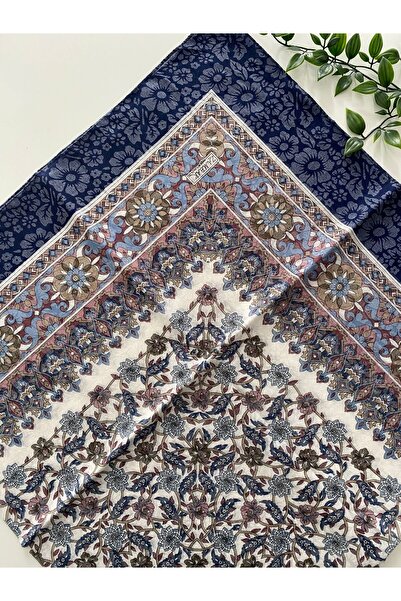 Zambak Eșarfă din bumbac cu model vintage, de dimensiuni mari