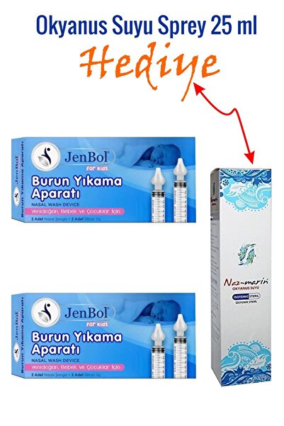 Jenbol Bebek Burun Yıkama Enjektörü 2'li Nazal Aspiratör Şırınga Temizleme Ap...