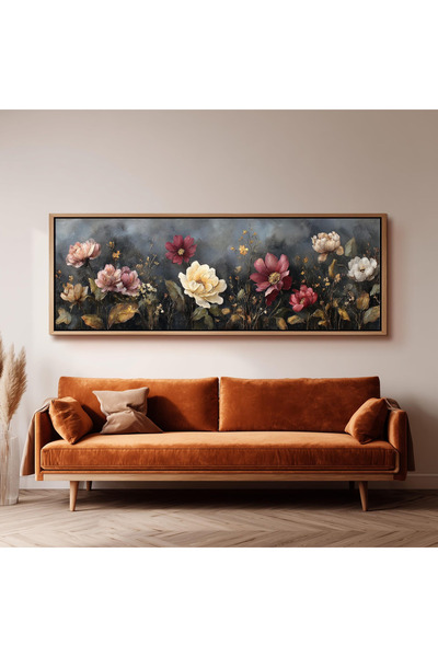 Tuba Decor Tek Parça Gerçek Ahşap Yatay Panorama Çerçeveli Tablo renkli tablo...