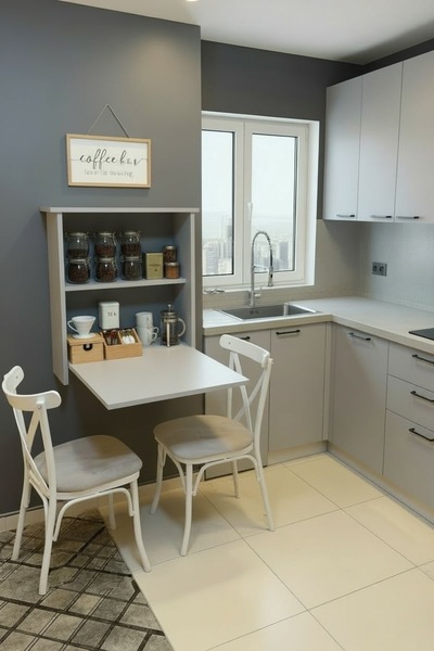 VOGUE TASARIM VE AKSESUAR Katlanır Küçük Masa ve Dolap – Dar Mutfak & Balkon ...