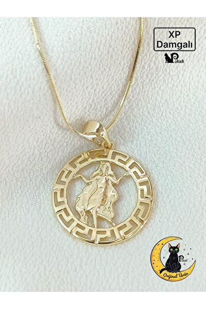 XUPING JEWELRY POKAK Burçlar Serisi 14K Altın Kaplama Burç Başak Burcu Kolye ...