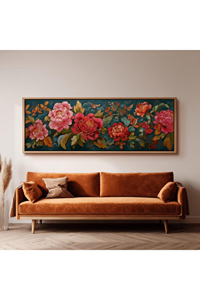 Tuba Decor Tek Parça Gerçek Ahşap Yatay Panorama Çerçeveli Tablo renkli tablo...