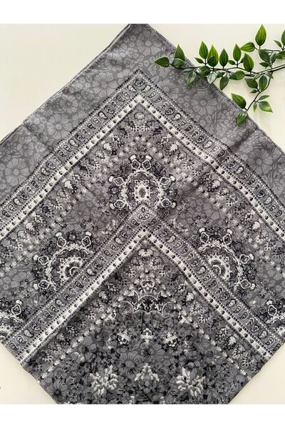 Zambak Eșarfă din bumbac cu model de țiglă, de dimensiuni mari