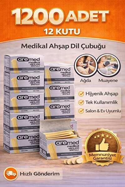 Owersea 12 Kutu Medikal Abeslang Ahşap Dil Çubuğu - Ağda Spatulası 12×100'lü