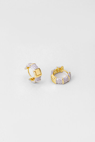 So CHIC... Minimalist 18 Ayar Sarı Altın Kaplama Gümüş Halka Küpe