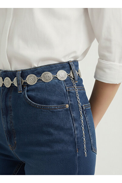 NEW JOURNAL Women's Silver Color Metal Ethnic Style Waist Chain Be3001