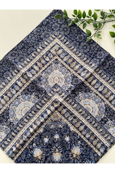 Zambak Eșarfă din bumbac cu model de țiglă, de dimensiuni mari