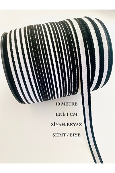 seyranat 10 metara širine, 1 cm crno-bela boja, uska Tkano, obojene cevi, tra...