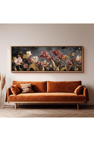 Tuba Decor Tek Parça Gerçek Ahşap Yatay Panorama Çerçeveli Tablo renkli tablo...