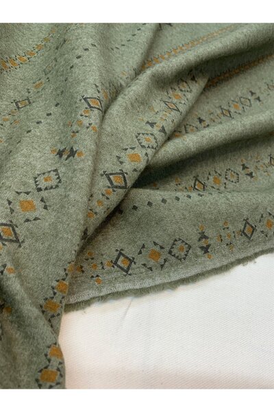 Yiğit Kumaş Pazen Benzeri, Otantik Desenli Haki Kışlık Kumaş - Hafif Şardonlu