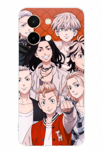 TechTree حافظة سيليكون مطبوعة بشخصيات طوكيو ريفينجرز متوافقة مع هاتف Vivo Y28