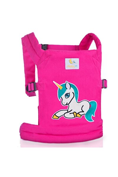 HappyVk Μάρσιπος για κούκλα - Κέντημα μονόκερου - Ροζ