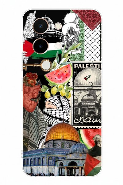 TechTree Vivo Y28 Compatible Palestine Freedom Collage Printed Silicone Case