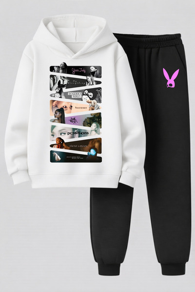 MAGORS طقم سويت شيرت وبنطلون رياضي مطبوع بثلاث خيوط عالي الجودة للأطفال من أر...