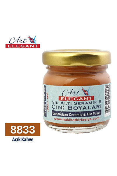 Art Tone Art Elegant Seramik ve Çini Boya 40gr 8833 Açık Kahve