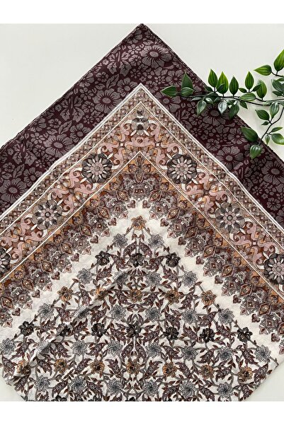 Zambak Eșarfă din bumbac cu model vintage, de dimensiuni mari