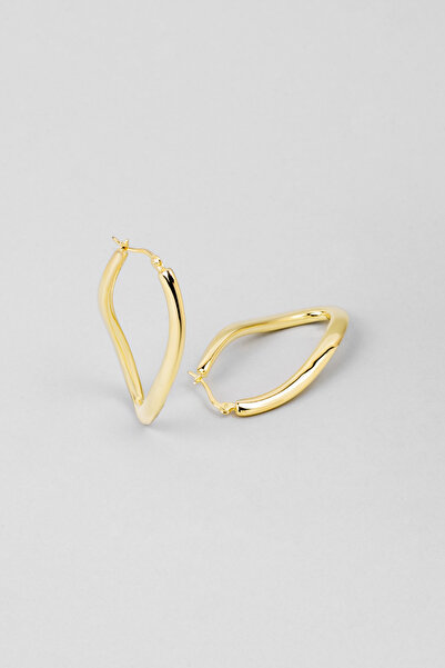 So CHIC... Eva 18 Ayar Sarı Altın Kaplama Gümüş Küpe