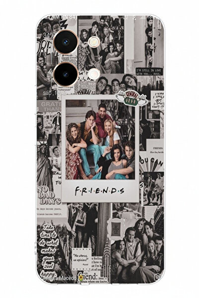 TechTree حافظة سيليكون مطبوعة بتصميم نوستالجيا فريندز متوافقة مع هاتف Vivo Y28