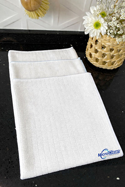 Micro Clean Missclean (3 Pieces) Microfiber White Kitchen Cloth Water Absorbe...