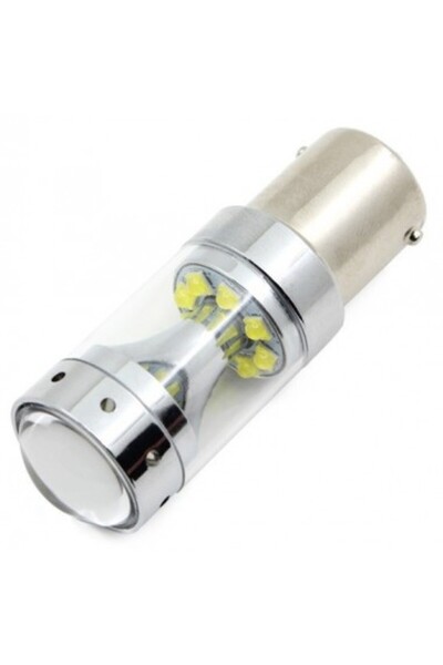 Xenon Bright LED auto portocaliu 60W BA15S Canbus cu LED-uri CREE